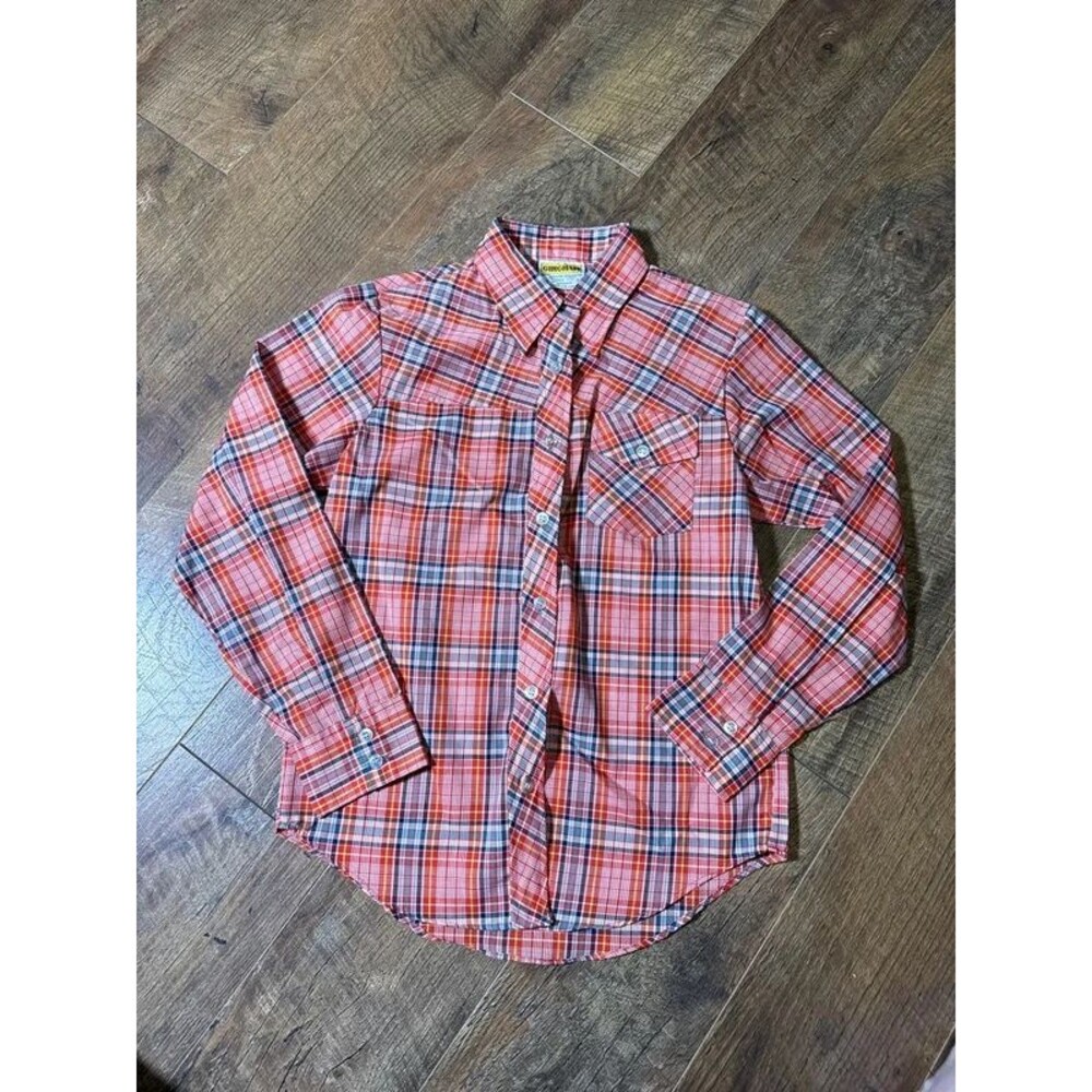Gingham Brand Boys Wester Plaid Shirt 70’s Rockabilly
